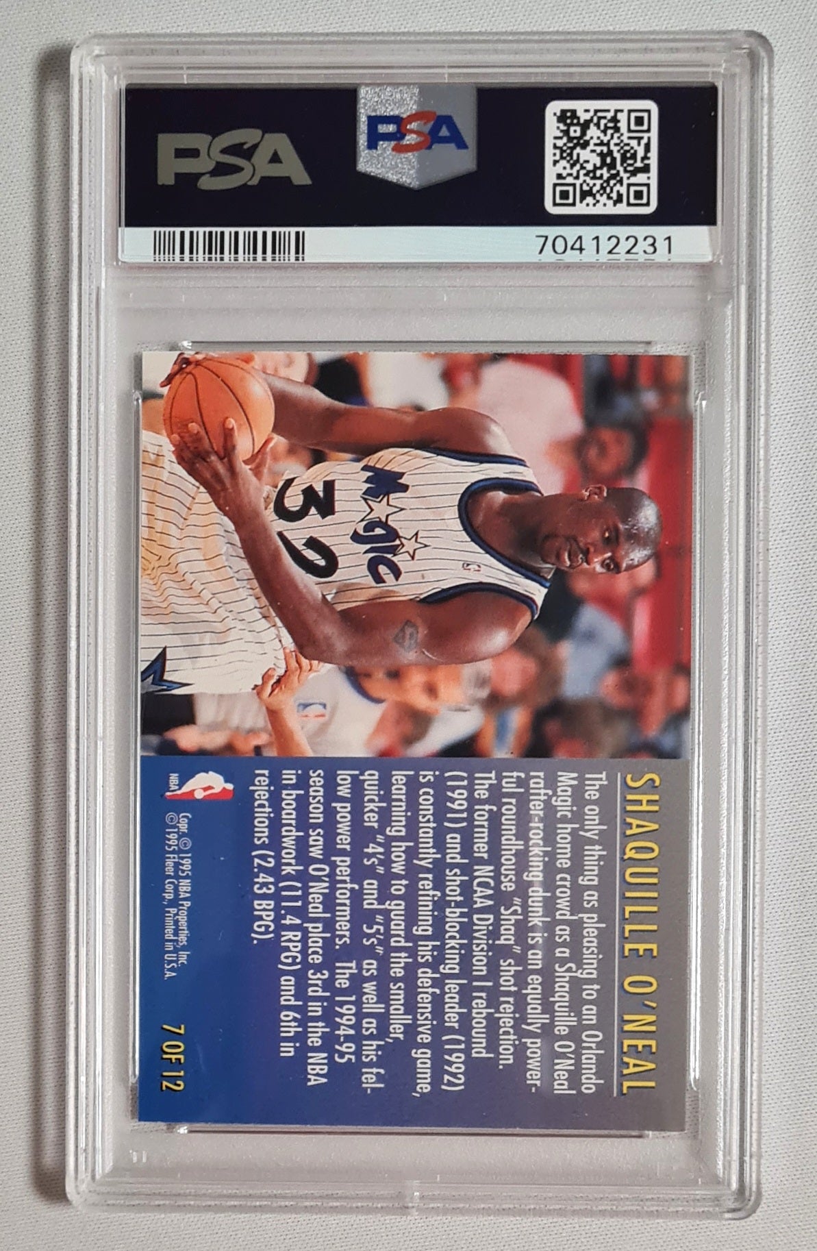 Shaquille O'Neal - 1995 Fleer NBA Orlando Magic 7 of 12 Total D #7 PSA 9 MINT