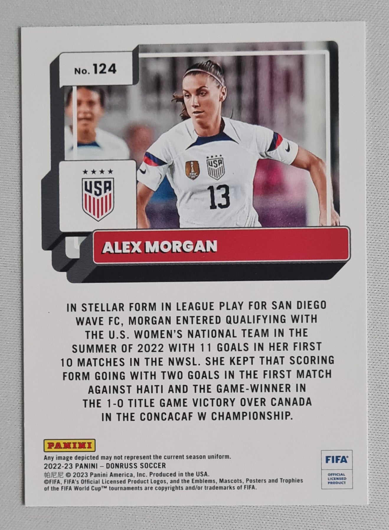 Alex Morgan - 2022/23 Panini Donruss Soccer Team USA #124