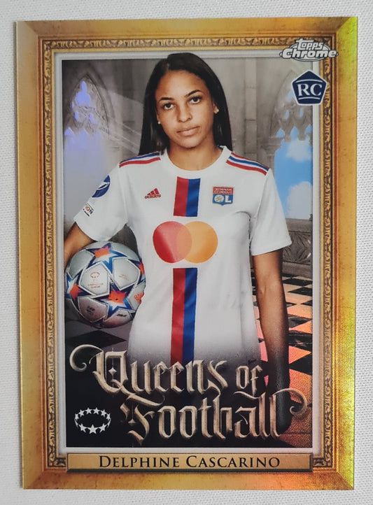 Delphine Cascarino - 2023 Topps Chrome - Queens of Football (RC) - Olympique Lyonnais #Q9