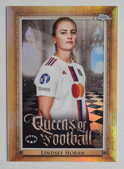 Lindsey Horan - 2023 Topps Chrome - Queens of Football - Olympique Lyonnais #Q7