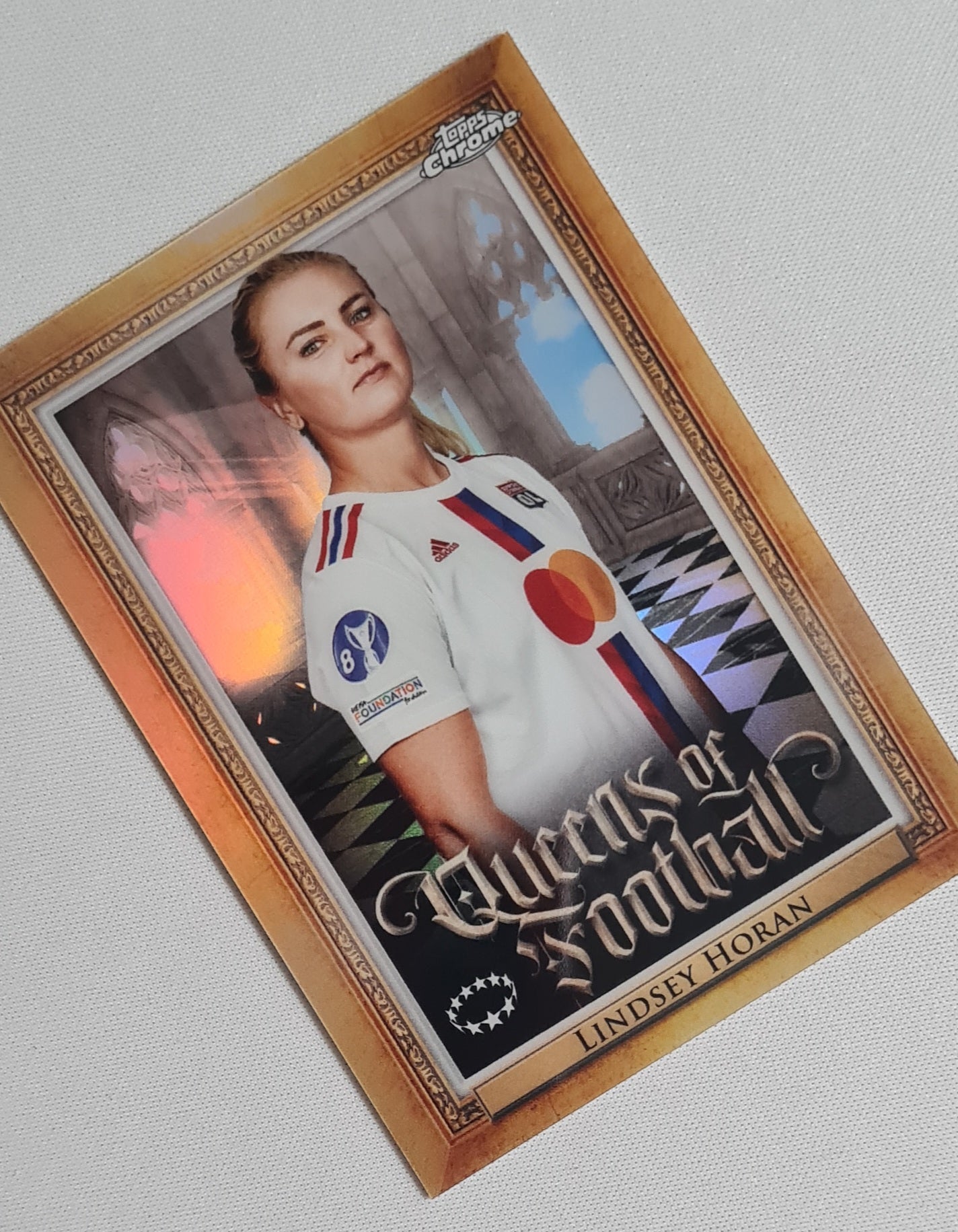 Lindsey Horan - 2023 Topps Chrome - Queens of Football - Olympique Lyonnais #Q7