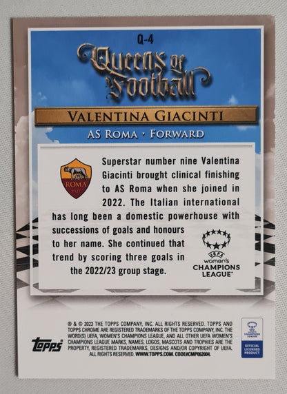 Valentina Giacinti - 2023 Topps Chrome - Queens of Football - AS Roma (RC)  #Q4