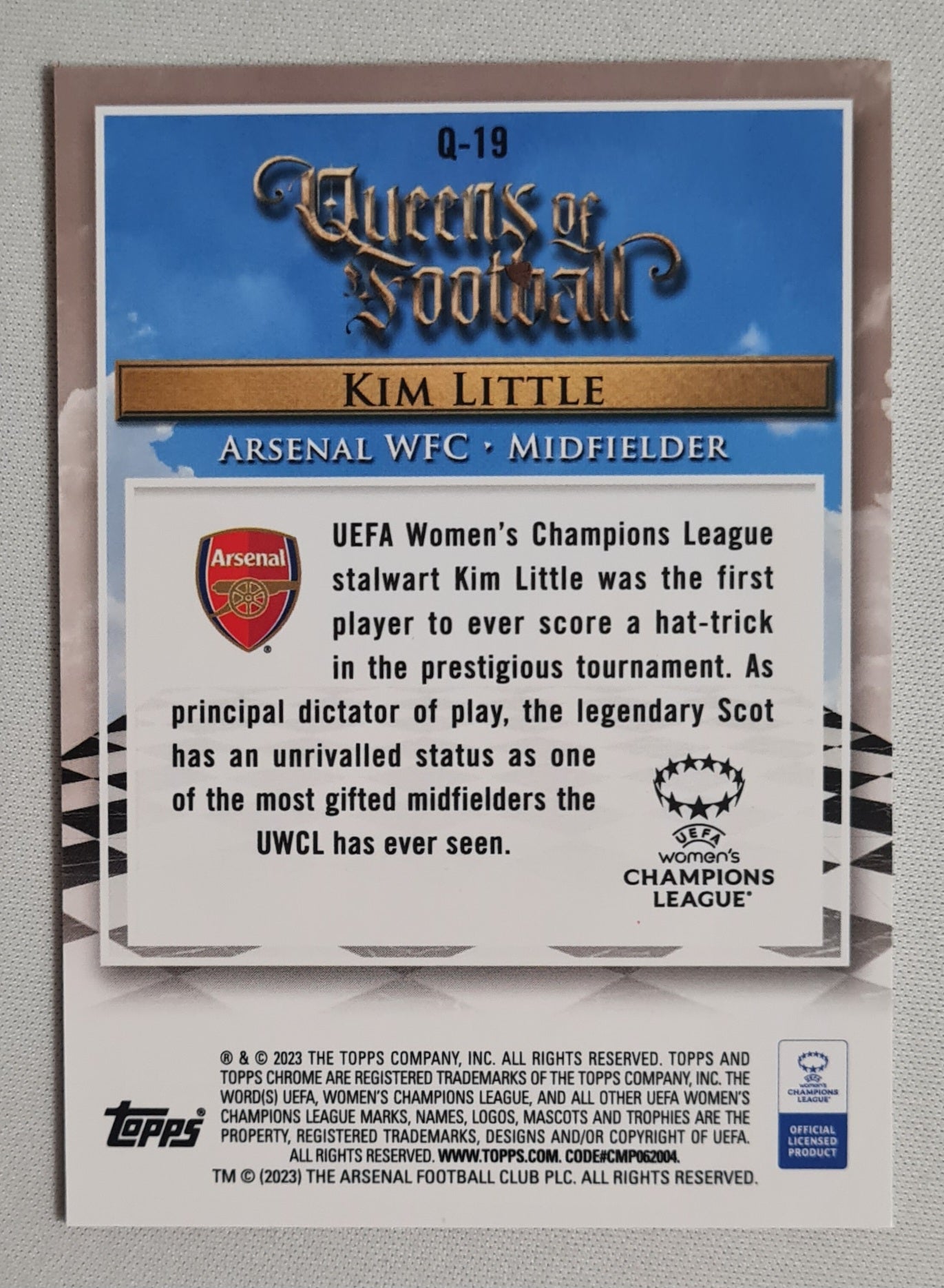 Kim Little - 2023 Topps Chrome - Queens of Football - Arsenal WFC #19