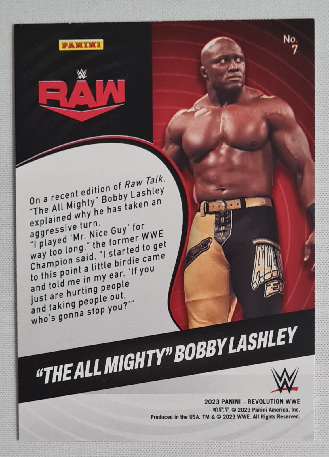 Bobby Lashley - 2023 Panini Revolution WWE RAW #7