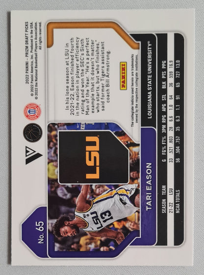 Tari Eason - 2022 Panini Prizm Draft Picks Louisiana State University #65