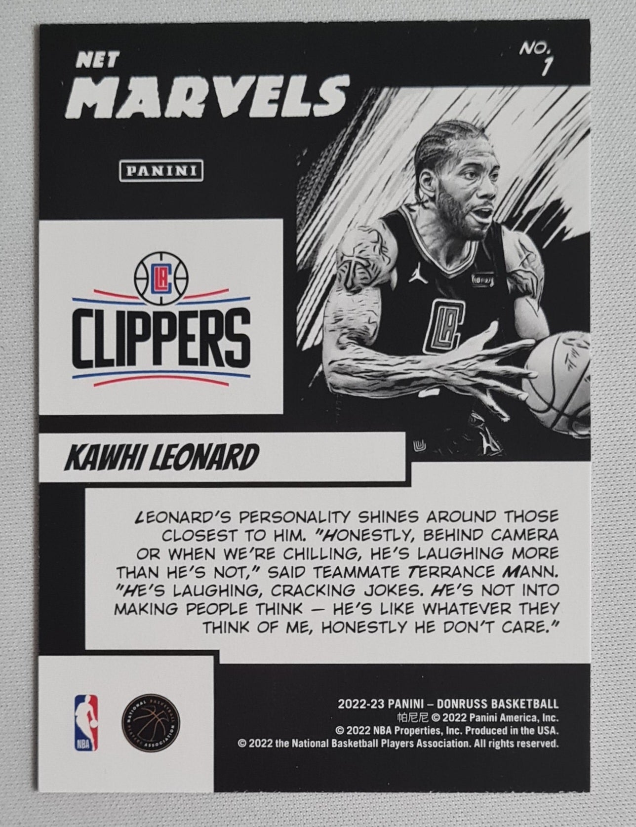 Kawhi Leonard - 2022/23 Panini Donruss Basketball Clippers #1 Net Marvels