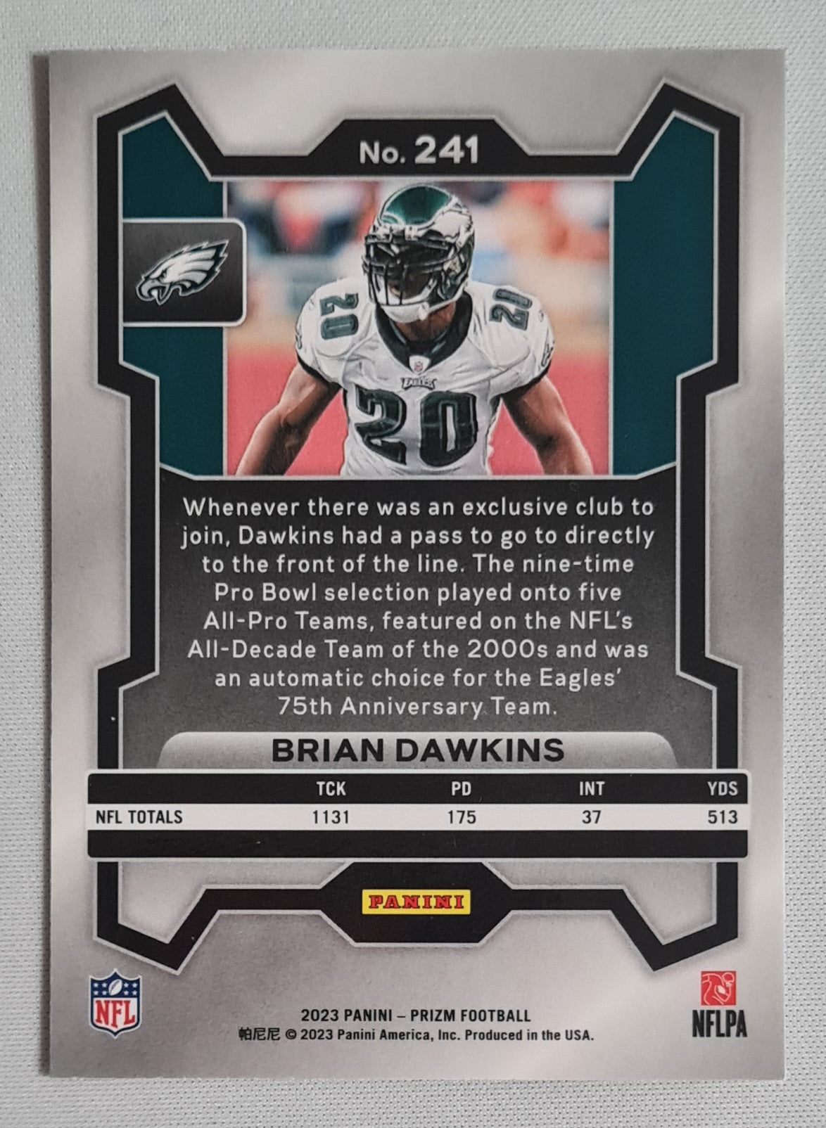 Brian Dawkins - 2023 Panini Prizm Football NFL Philadelphia Eagles #241