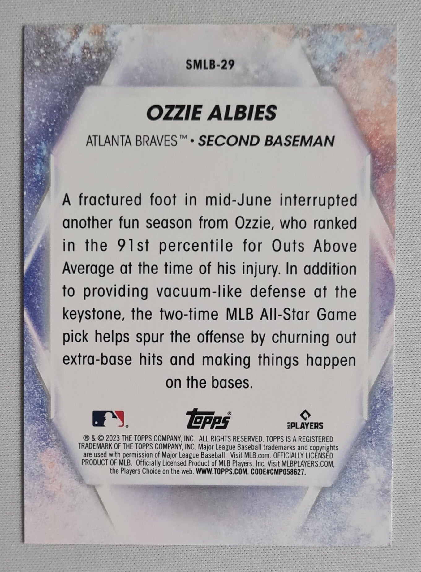 Ozzie Albies - 2023 Topps "Stars of MLB"  - Altanta Braves #SMLB -29 Refractor