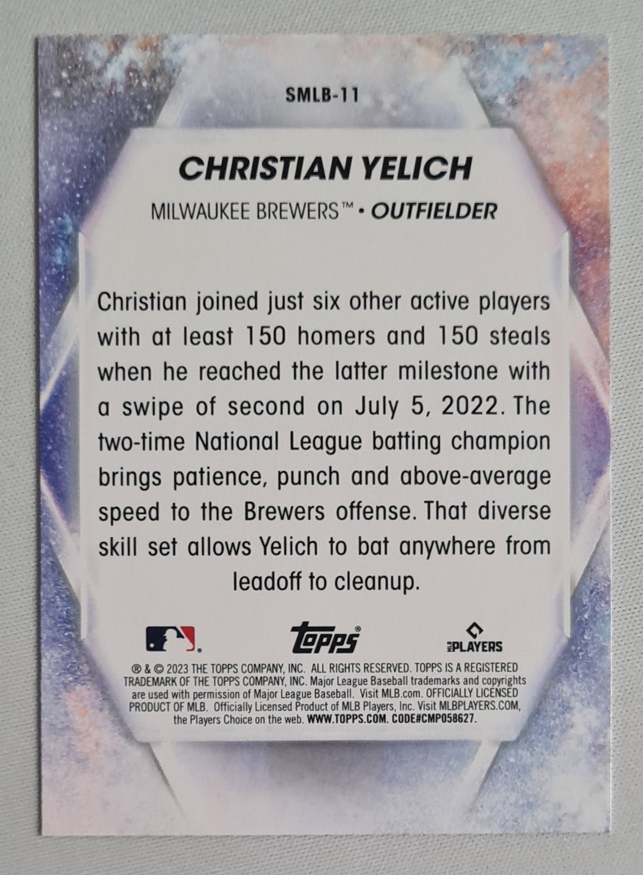 Christian Yelich - 2023 Topps "Stars of MLB"  - Milwaukee Brewers #SMLB -11 Refractor