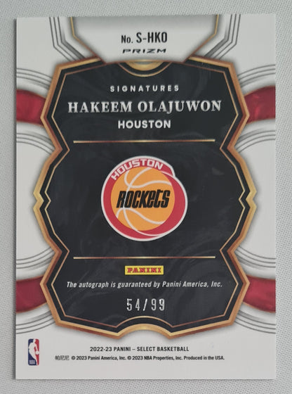 Hakeem Olajuwon - 2022/23 Panini Select Basketball NBA Houston Rockets #S-HKO Prizm /Auto /99