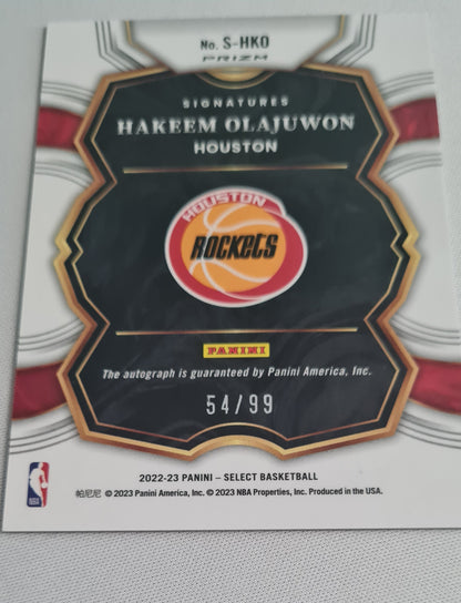 Hakeem Olajuwon - 2022/23 Panini Select Basketball NBA Houston Rockets #S-HKO Prizm /Auto /99