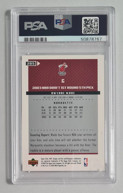 Dwyane Wade - 2003 Upper Deck MVP NBA Basketball Miami Heat #205 PSA 10 GEM MINT