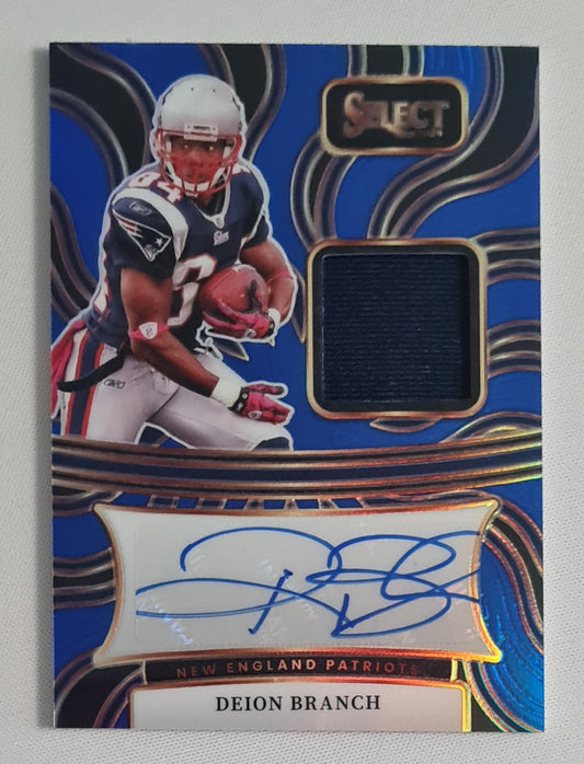 Deion Branch - 2024 Panini Select Football NFL Patriots - Siganture Memorabilia #SM-DBH /Patch / Auto /75