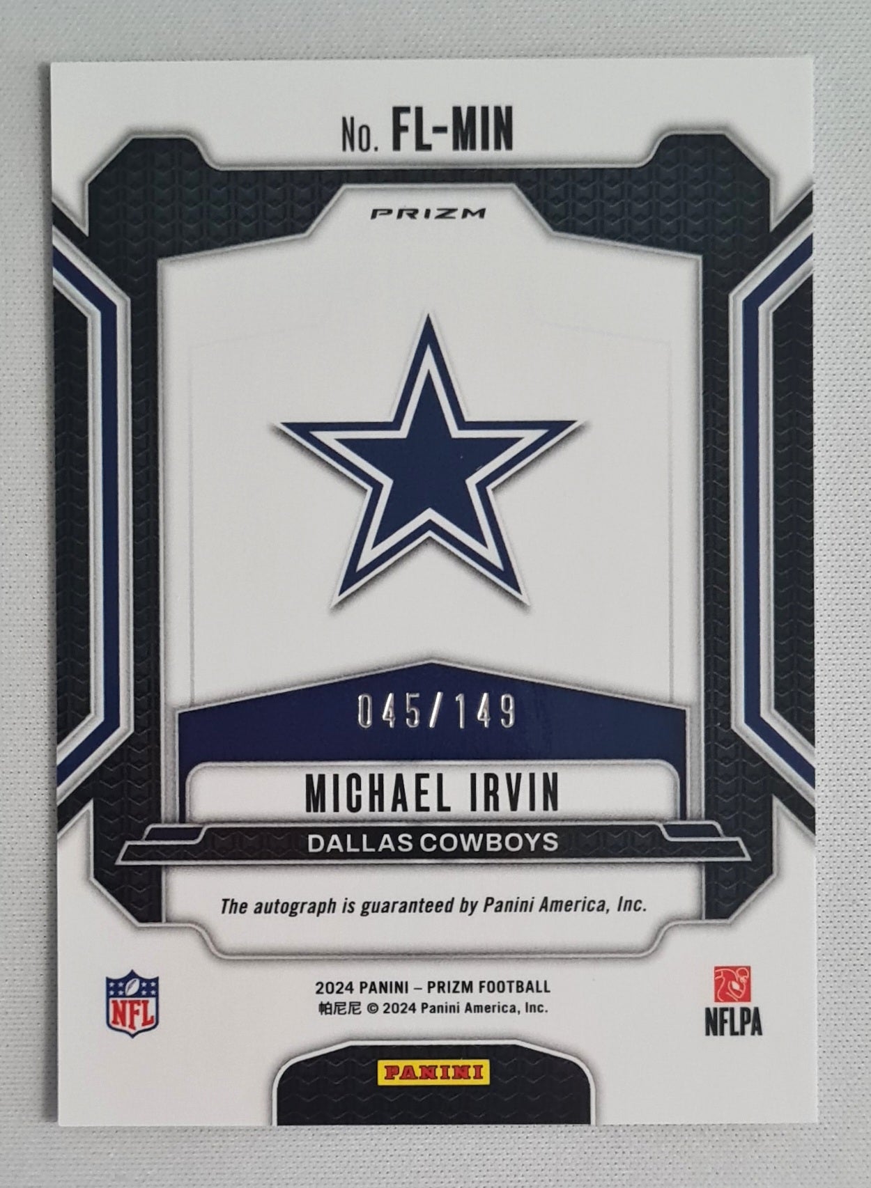 Michael Irvin - 2024 Panini Prizm Football NFL Dallas Cowboys - Franchise Legends - #FL-MIN /Auto /149