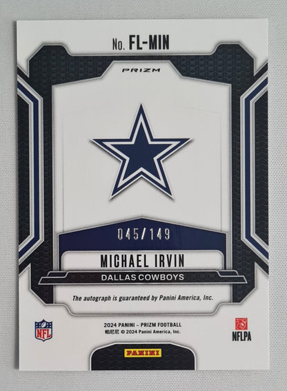 Michael Irvin - 2024 Panini Prizm Football NFL Dallas Cowboys - Franchise Legends - #FL-MIN /Auto /149