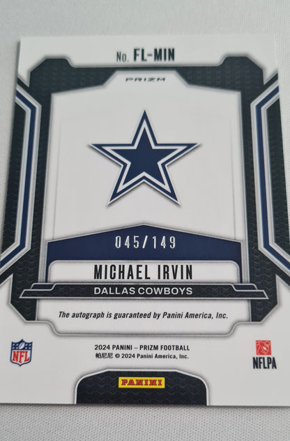 Michael Irvin - 2024 Panini Prizm Football NFL Dallas Cowboys - Franchise Legends - #FL-MIN /Auto /149