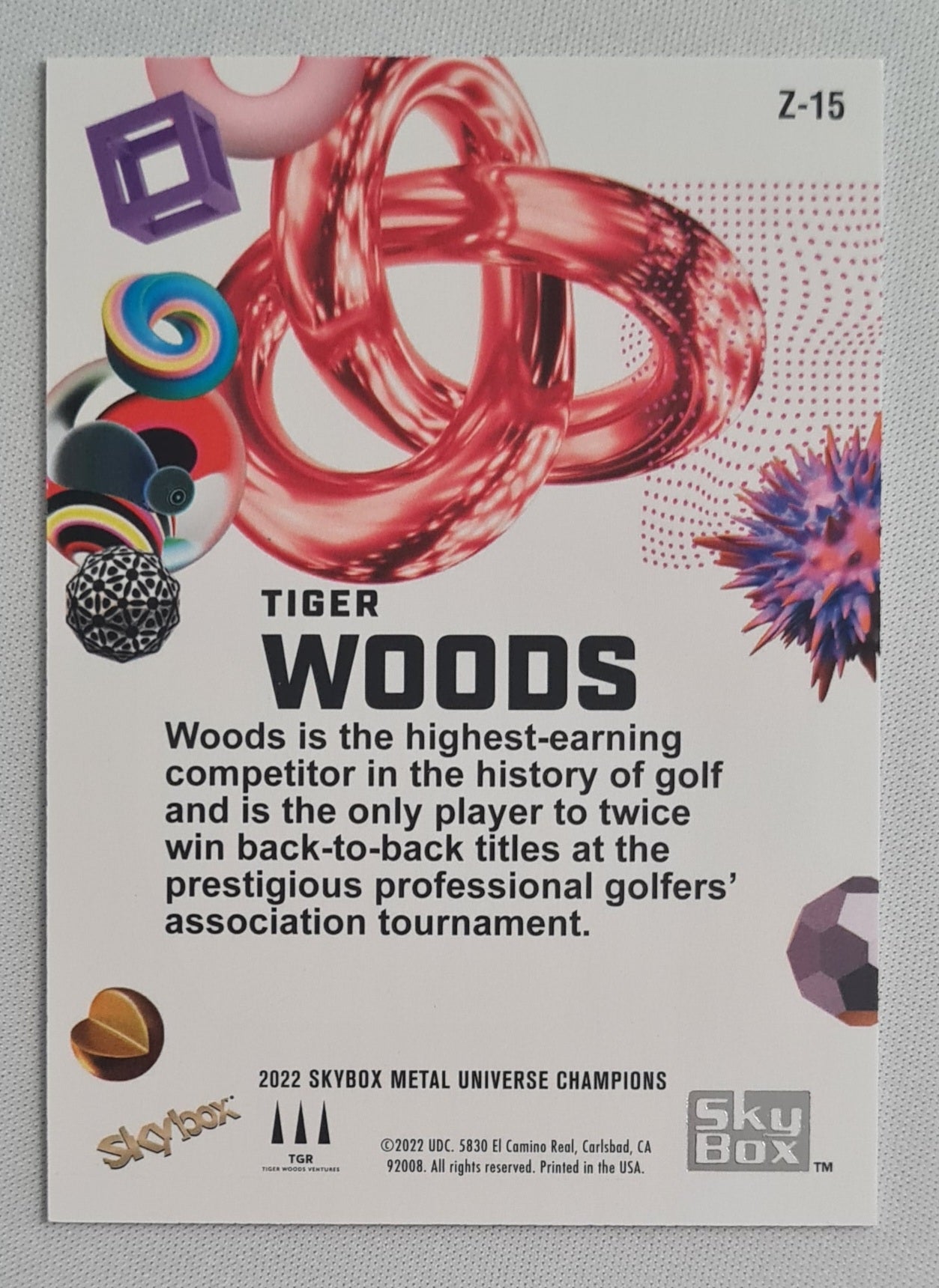 Tiger Woods - 2022 Skybox Metal universe Champions Golf #Z-15 Refractor