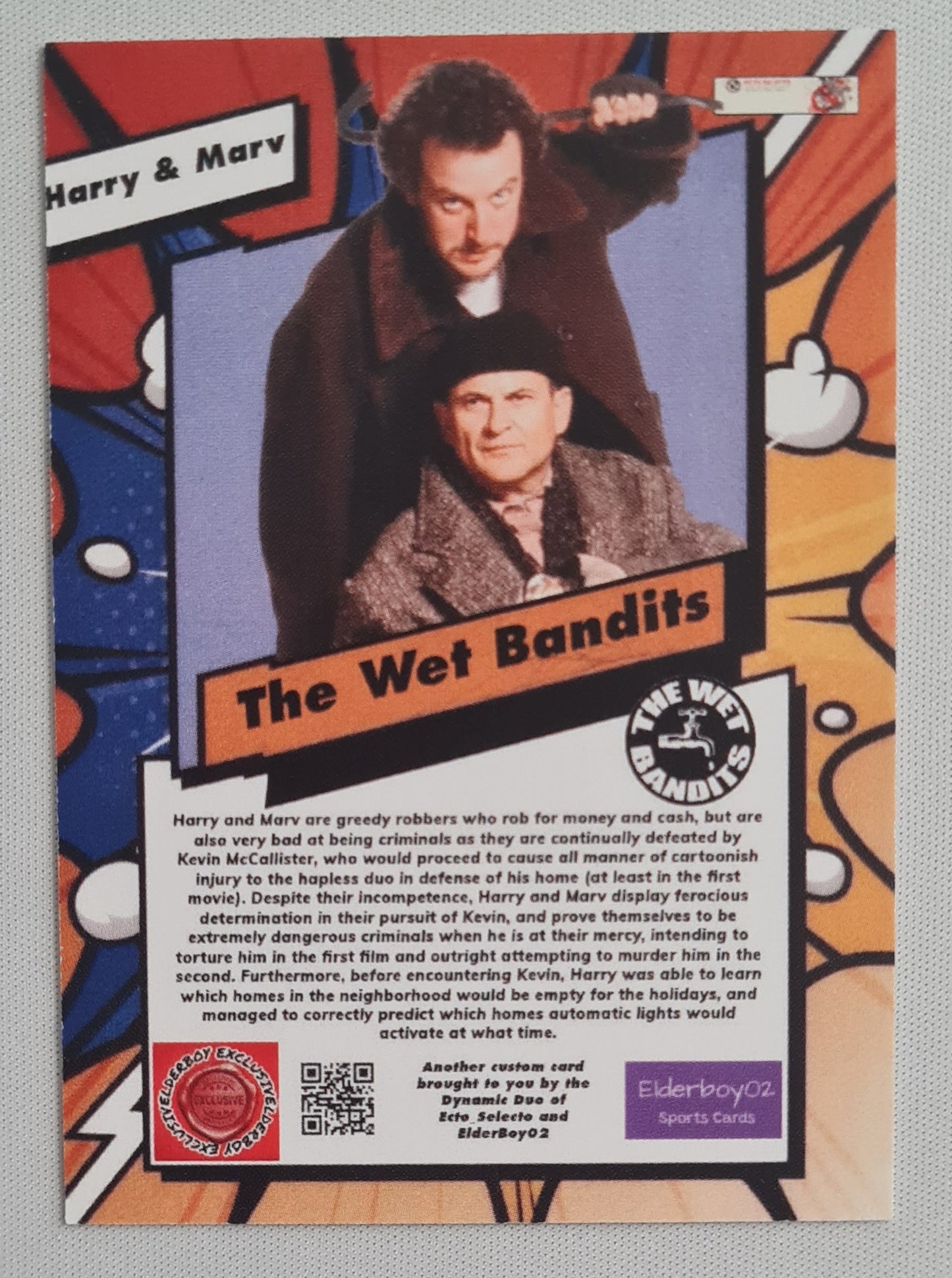 Harry & Marv - ElderboyO2 Sports Cards "The Wet Bandits" Chicago - EXPLOSIVE - Home Alone