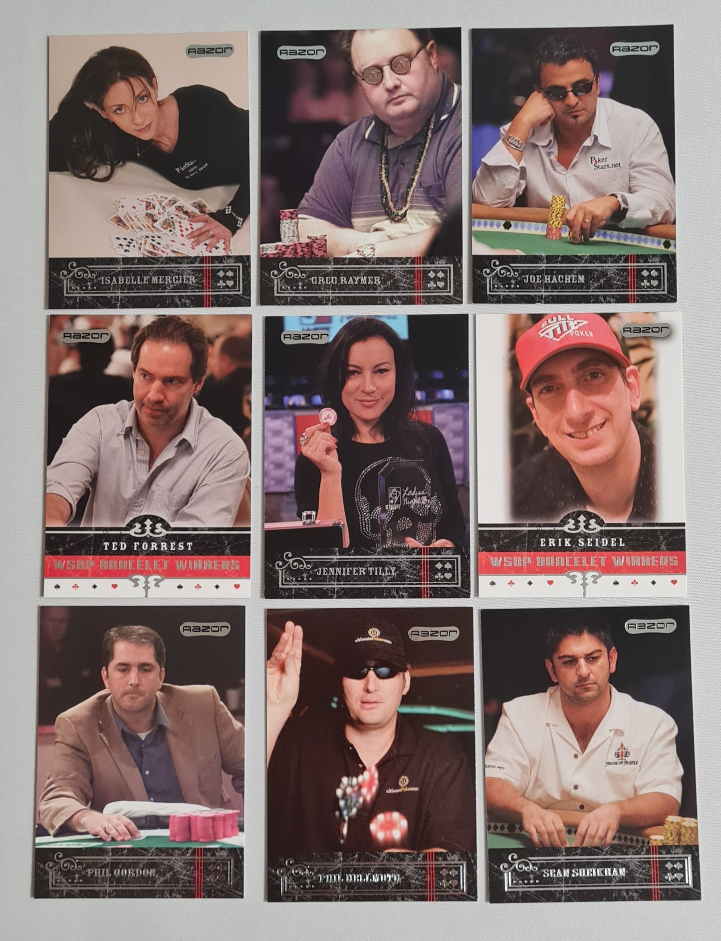 Poker Players Cards Lot (9 Cards) - 2006 Razor Entertainment Cards  WPT Stars