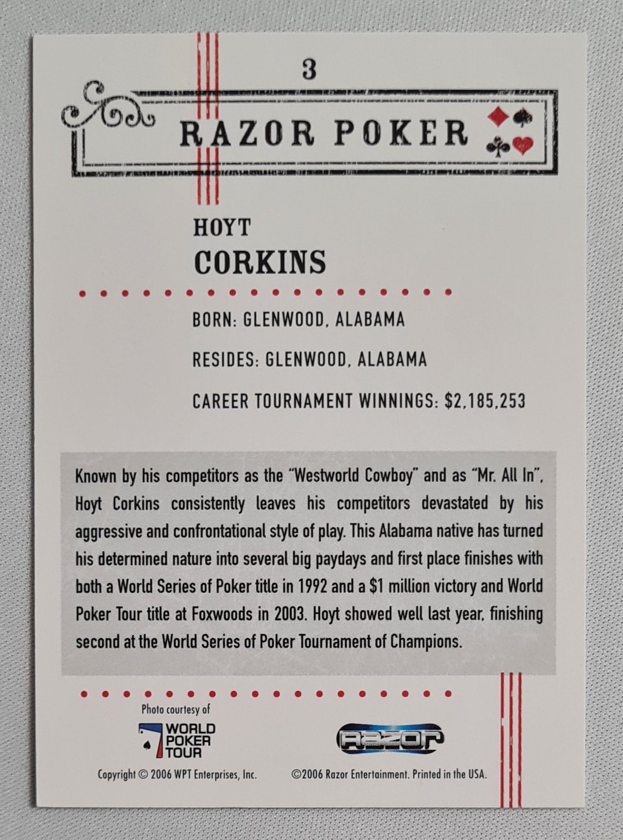 Hoyt Corkins - 2006 Razor Entertainment #3
