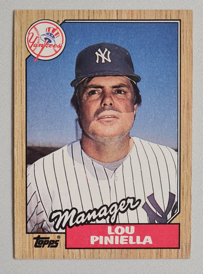 Lou Piniella - 1987 Topps "Chewing Gum" Card Baseball New York Yankees #168