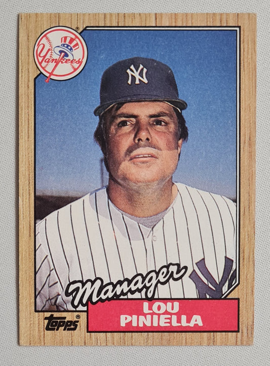 Lou Piniella - 1987 Topps "Chewing Gum" Card Baseball New York Yankees #168