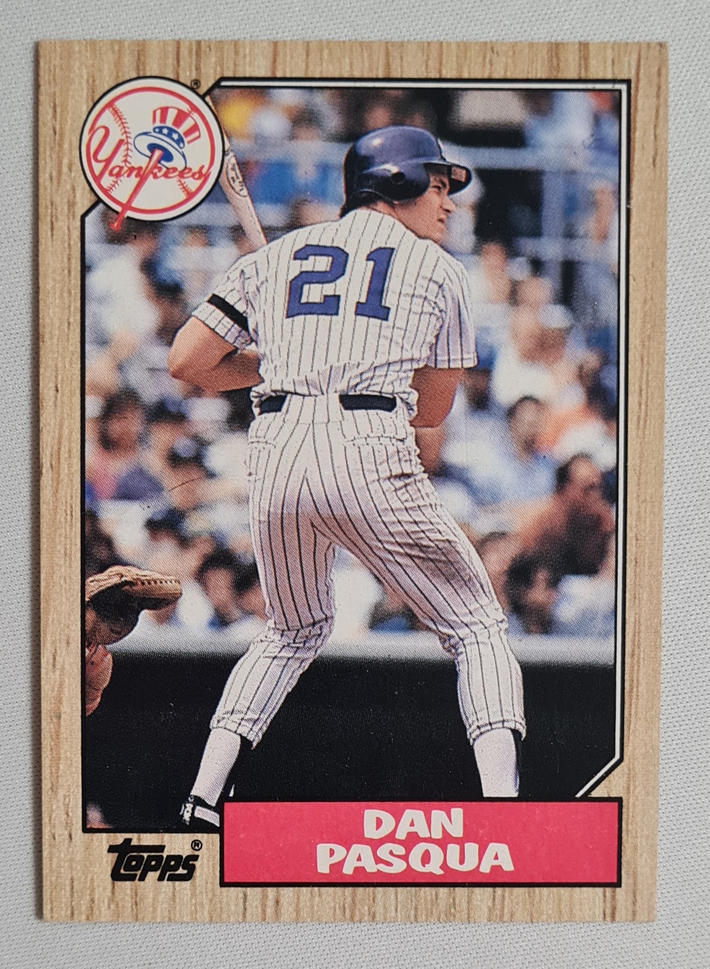 Dan Pasqua - 1987 Topps "Chewing Gum" Card Baseball New York Yankees #74