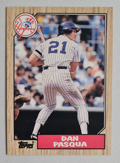 Dan Pasqua - 1987 Topps "Chewing Gum" Card Baseball New York Yankees #74