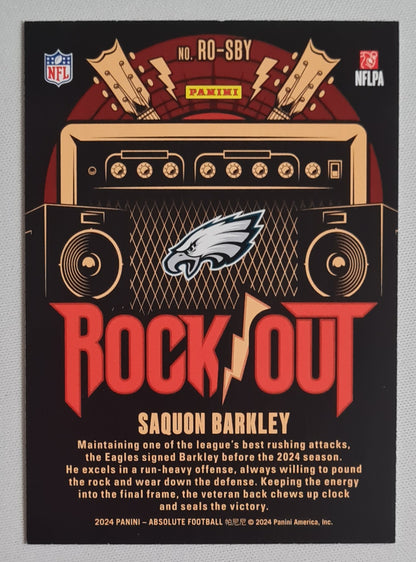 Saquon Barkley - 2024 Panini Absolute Football NFL Philadelpia Eagles -Rock Out- #RO-SBY