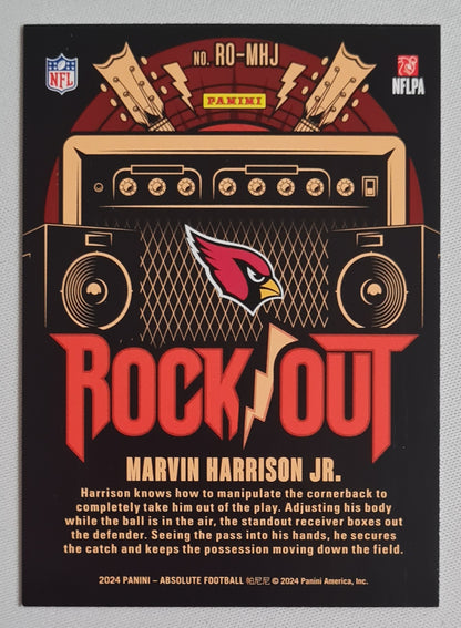 Marvin Harrison Jr. - 2024 Panini Absolute Football NFL Arizona Cardinals -Rock Out- #RO-MHJ