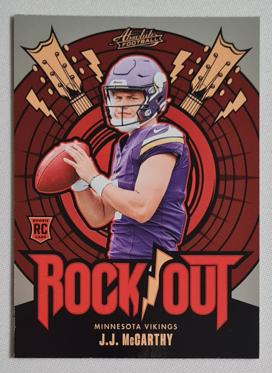 J.J. McCarthy - 2024 Panini Absolute Football NFL Minnesota Vikings -Rock Out- #RO-JMY