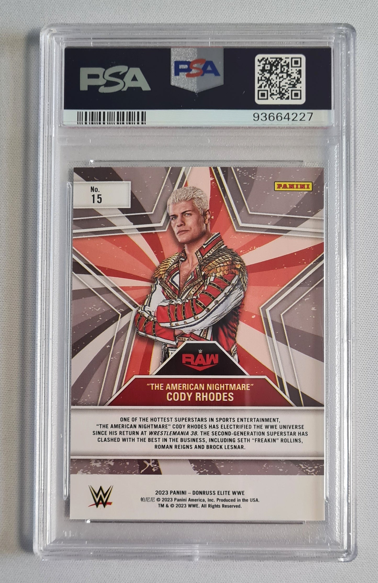 Cody Rhodes - 2023 Panini Elite WWE Star Status #15 PSA 10 GEM MT