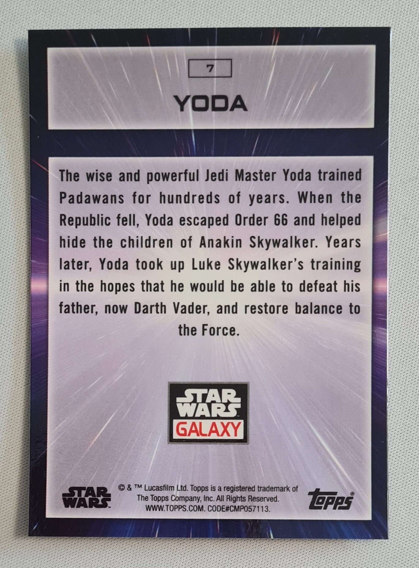 Yoda - 2022 Topps Star Wars Galaxy #7
