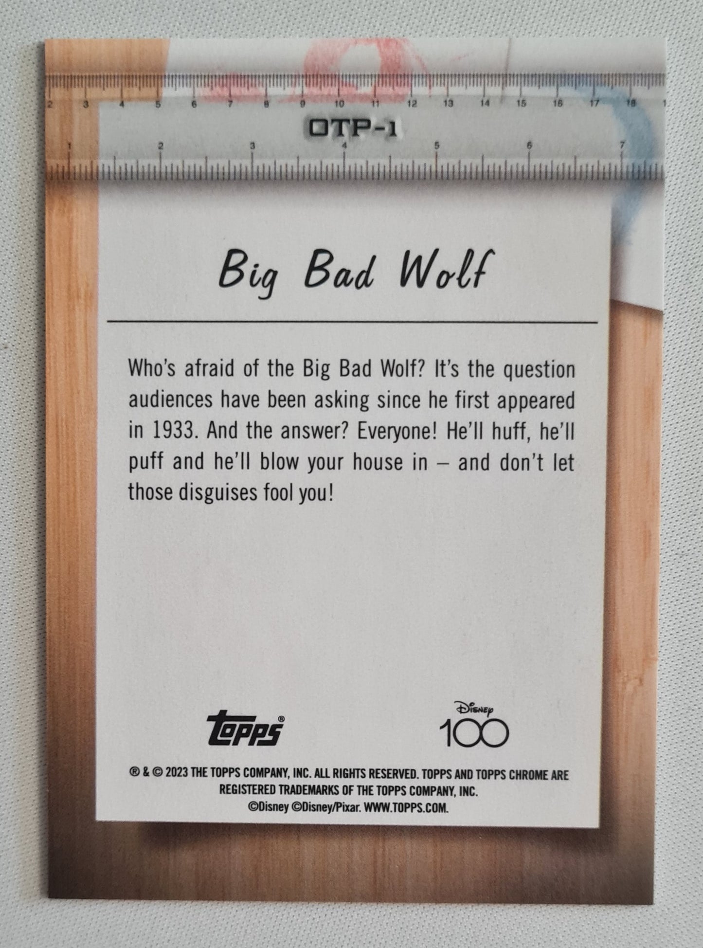 Big Bad Wolf - 2023 Topps Disney 100 Off The Page #OTP-1