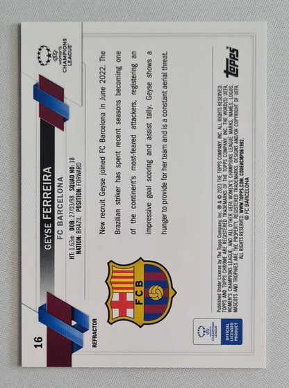 Geyse Ferreira - 2023 Topps Chrome Champions League (RC) #16