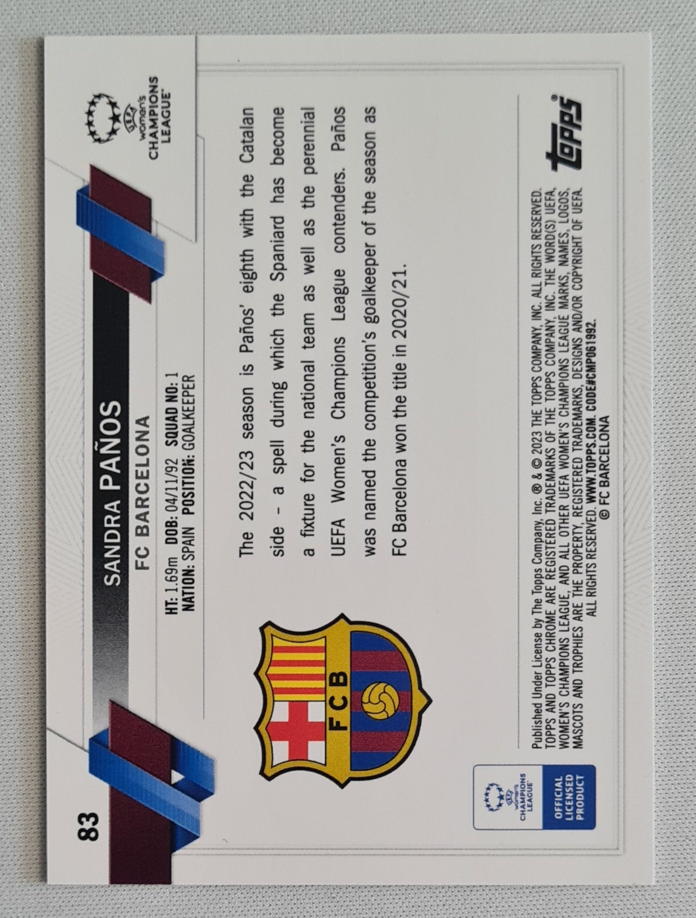 Sandra Paños - 2023 Topps Champions League #83