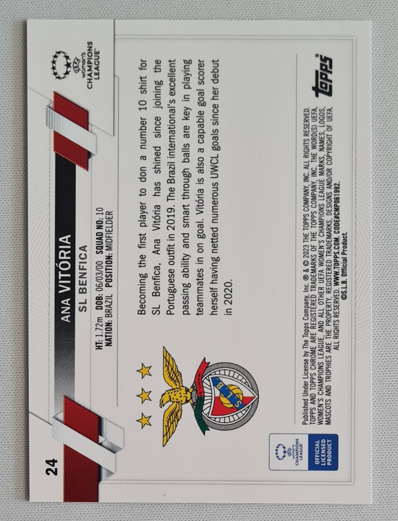 Ana Vitória - 2023 Topps Champions League #24