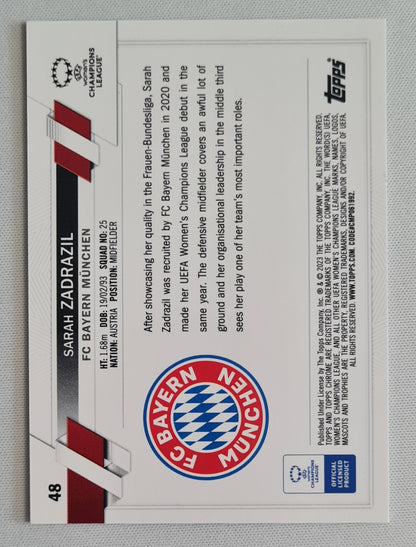 Sarah Zadrazil - 2023 Topps Chrome Champions League #48