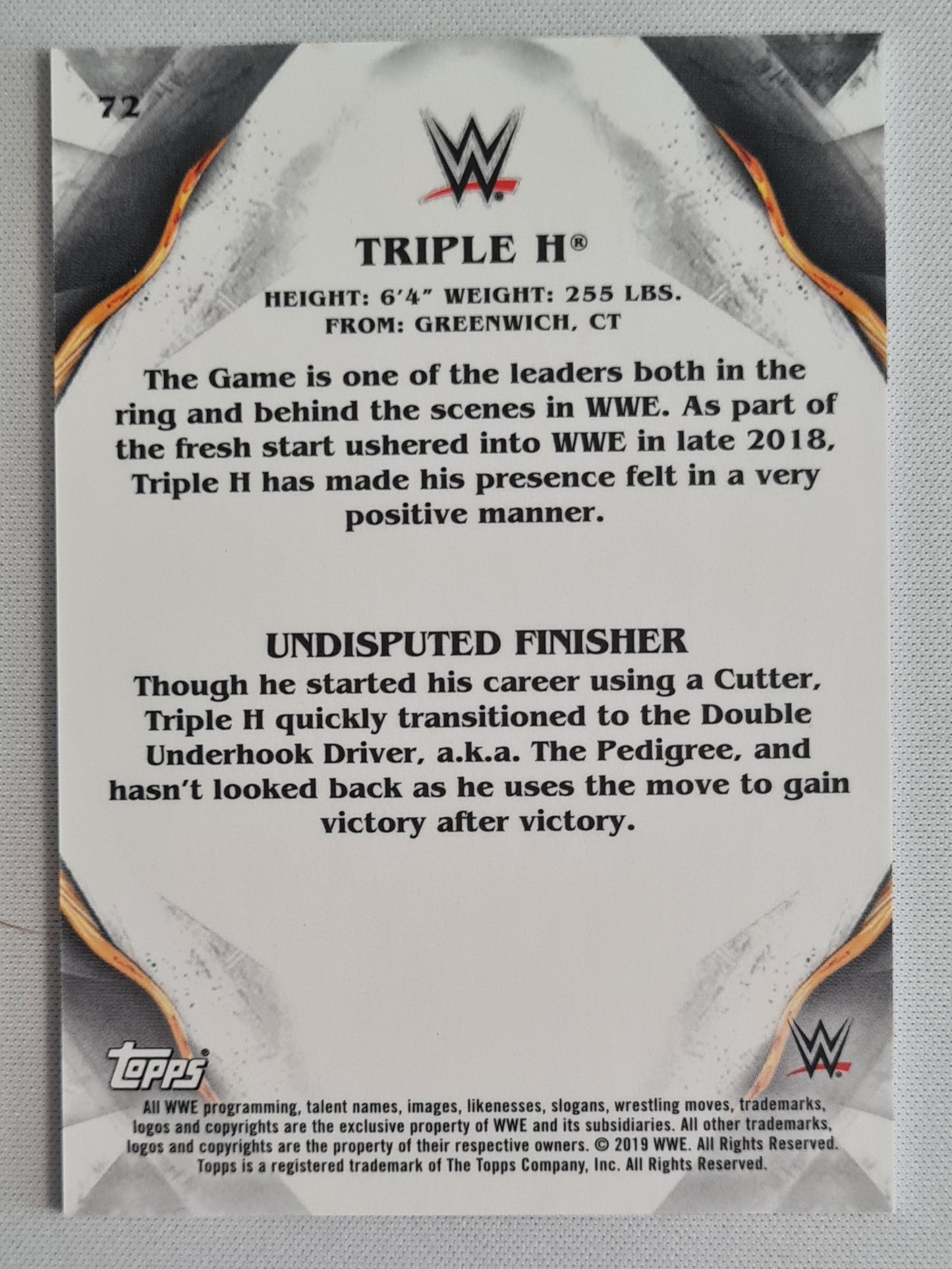 Triple H - 2019 Topps WWE #72