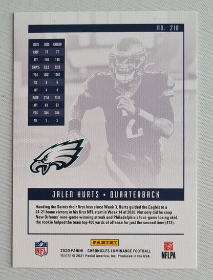 Jalen Hurts - 2020 Panini Chronicles Luminance #210