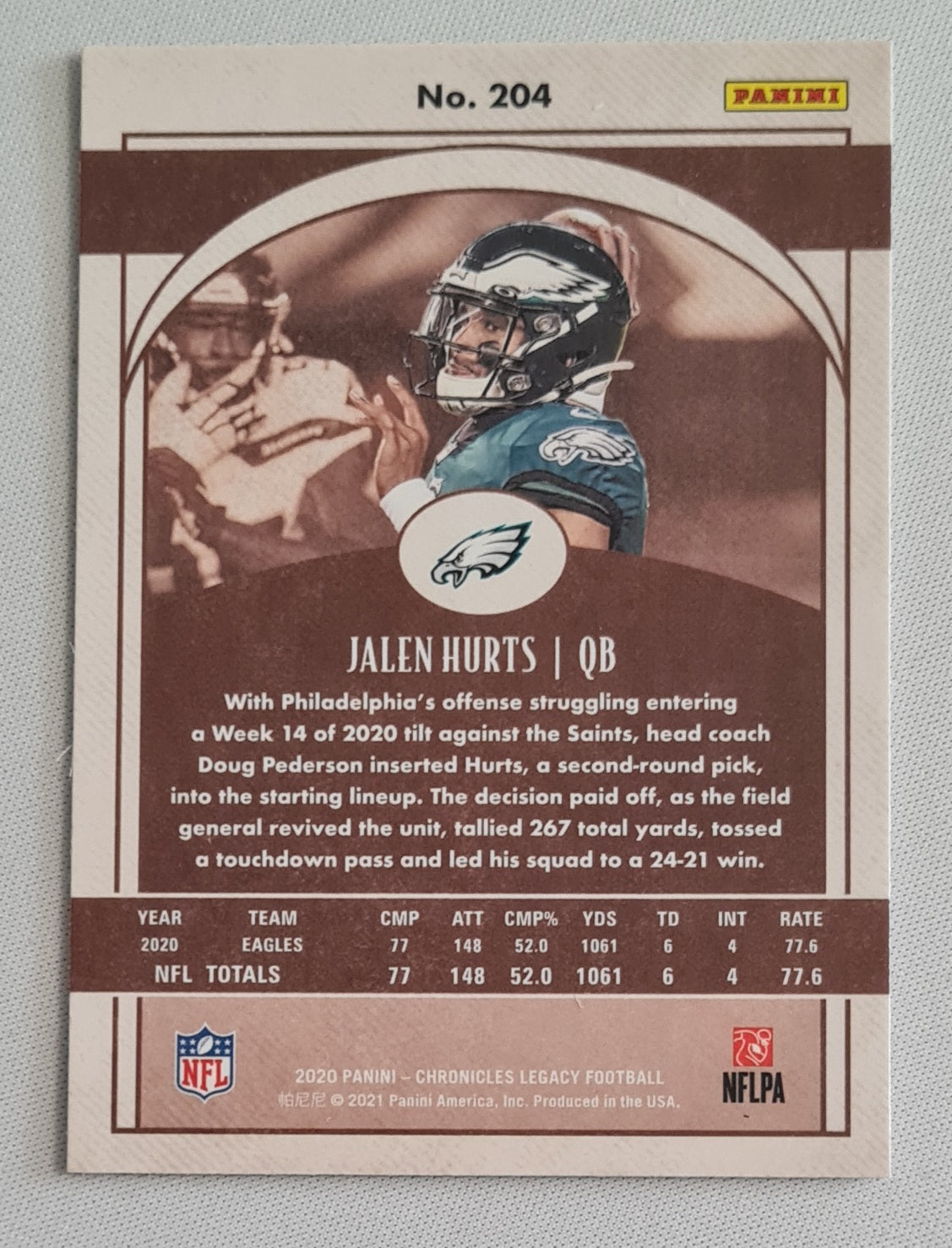 Jalen Hurts - 2020 Panini Legacy Rookie (RC) #204
