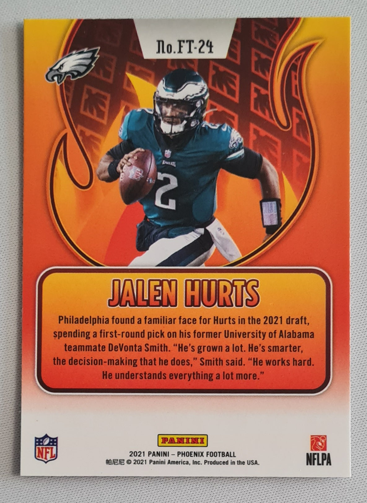Jalen Hurts - 2021 Panini Phoenix Flame Thrower #FT-24