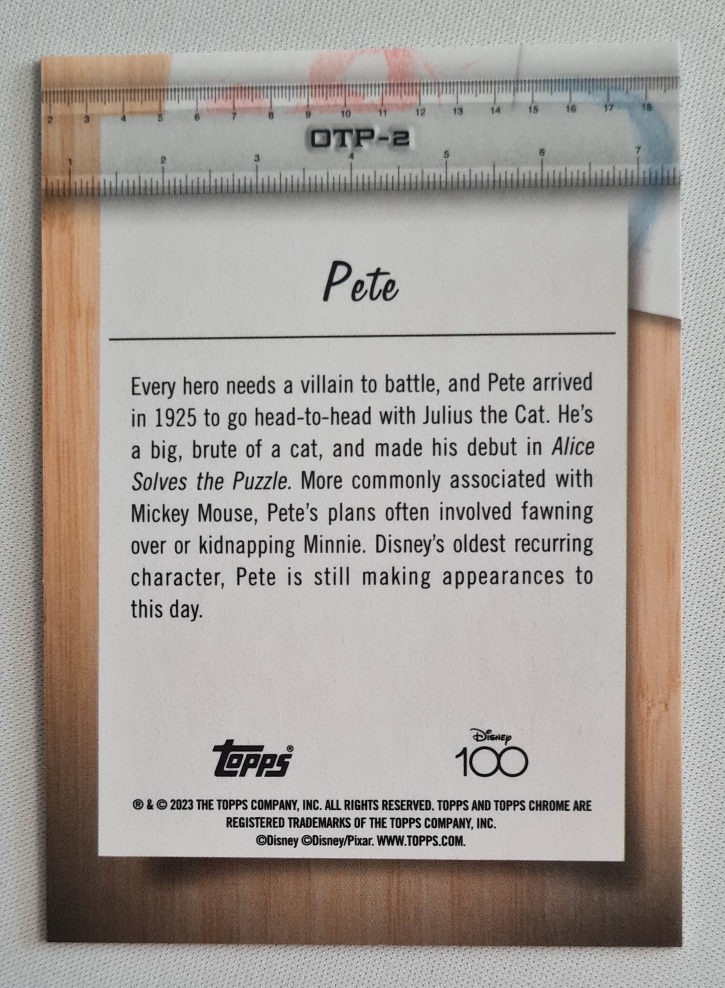 Pete - 2023 Topps Chrome Disney 100 Off The Page #OTP-2