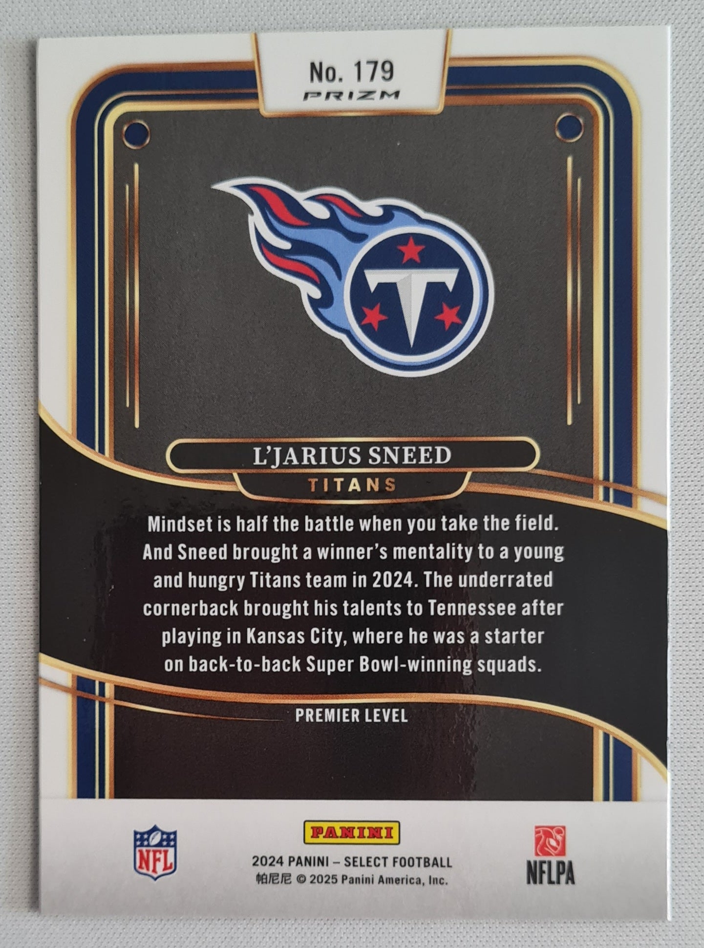 L'jarius Sneed - 2024 Panini Prizm Silver Select #179