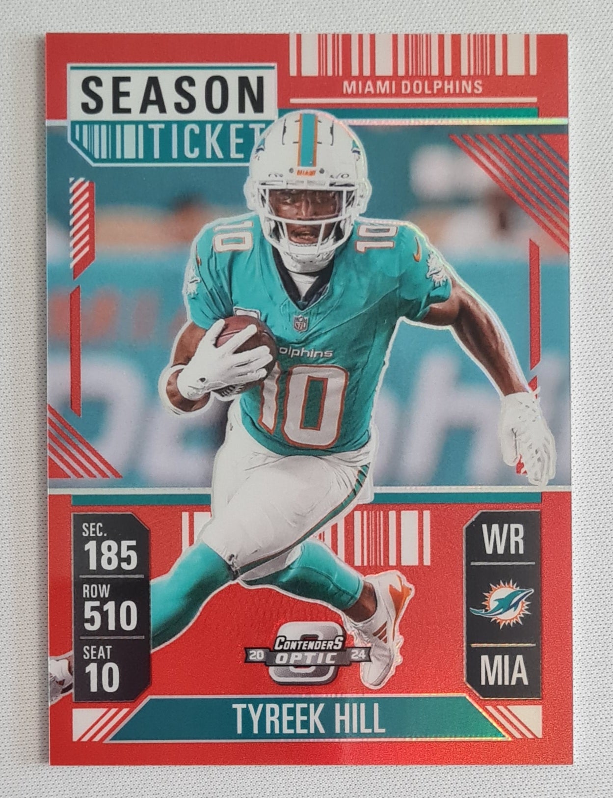 Tyreek Hill - 2024 Panini Contenders Optic Season Ticket Red /199 #34