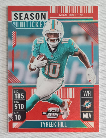 Tyreek Hill - 2024 Panini Contenders Optic Season Ticket Red /199 #34
