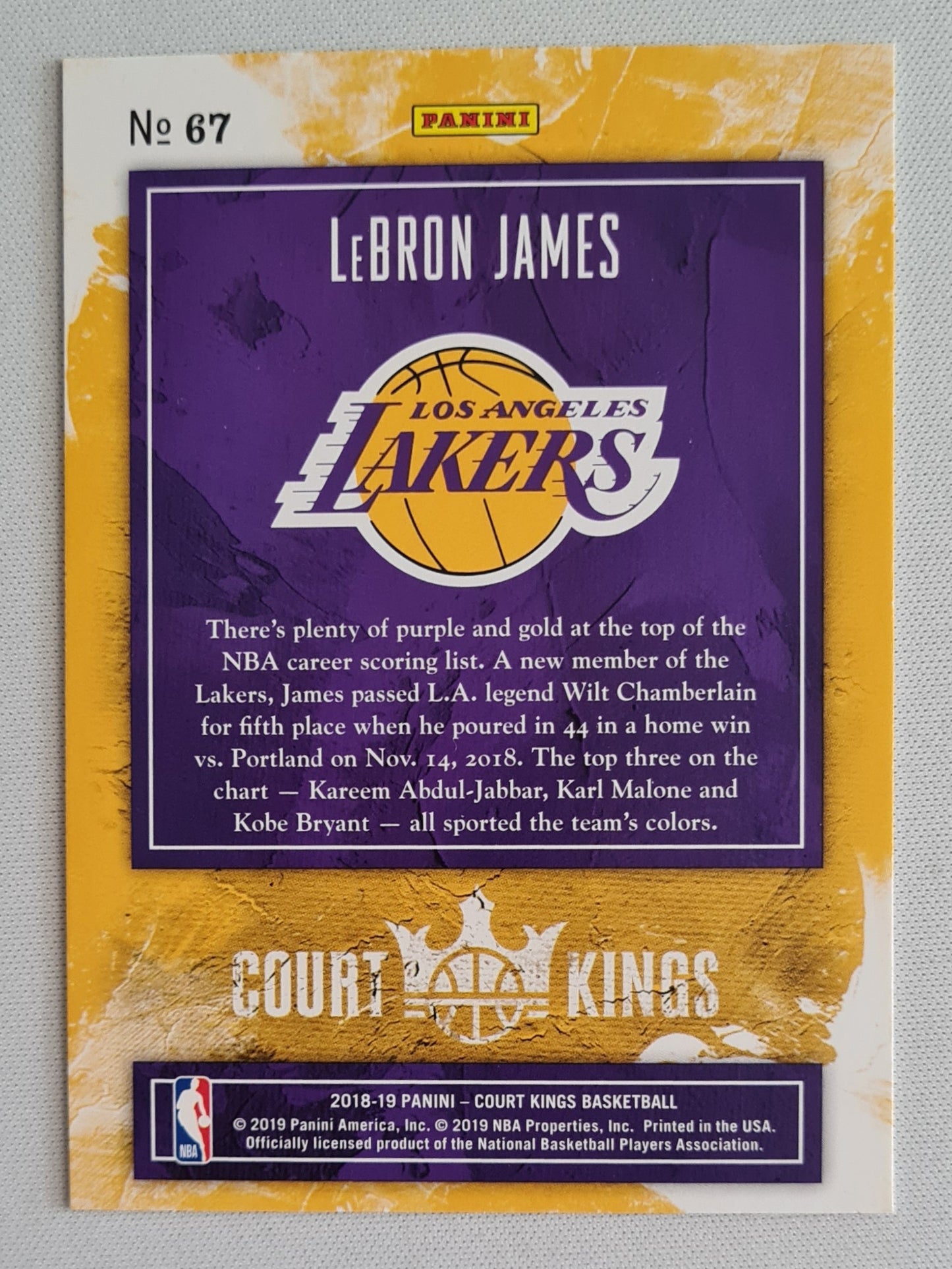 Lebron James - 2018 Panini Court Kings #67