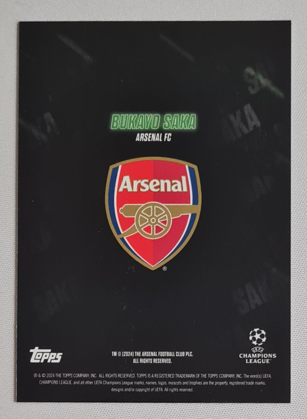 Bukayo Saka - 2024 Topps Show Time The Arsenal Football Club Pic (CL)