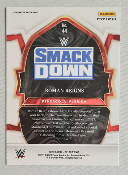 Roman Reigns - 2023 Panini Select WWE Wrestling Smack Down Prizm concourse #44 Red/White/Blue