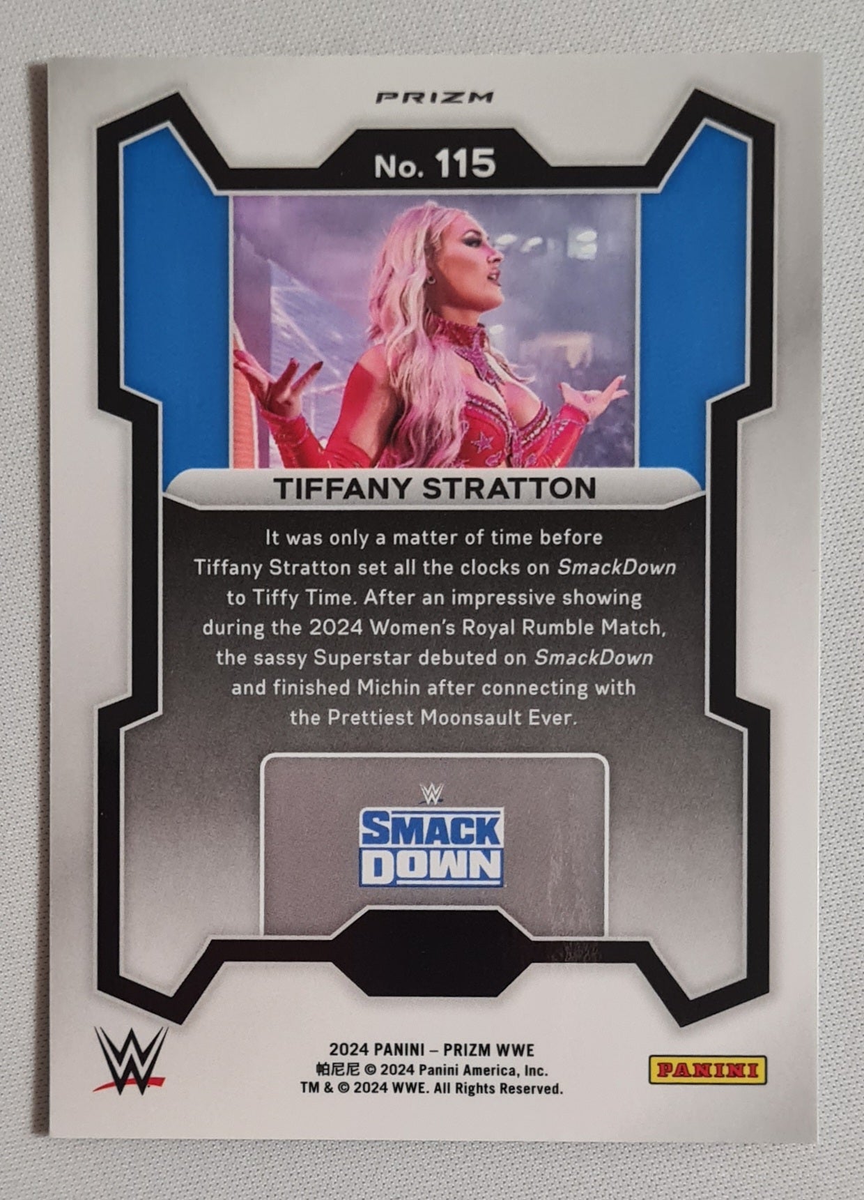 Tiffany Stratton - 2024 Panini Prizm WWE Wrestling Divas Smack Down  #115 Refractor